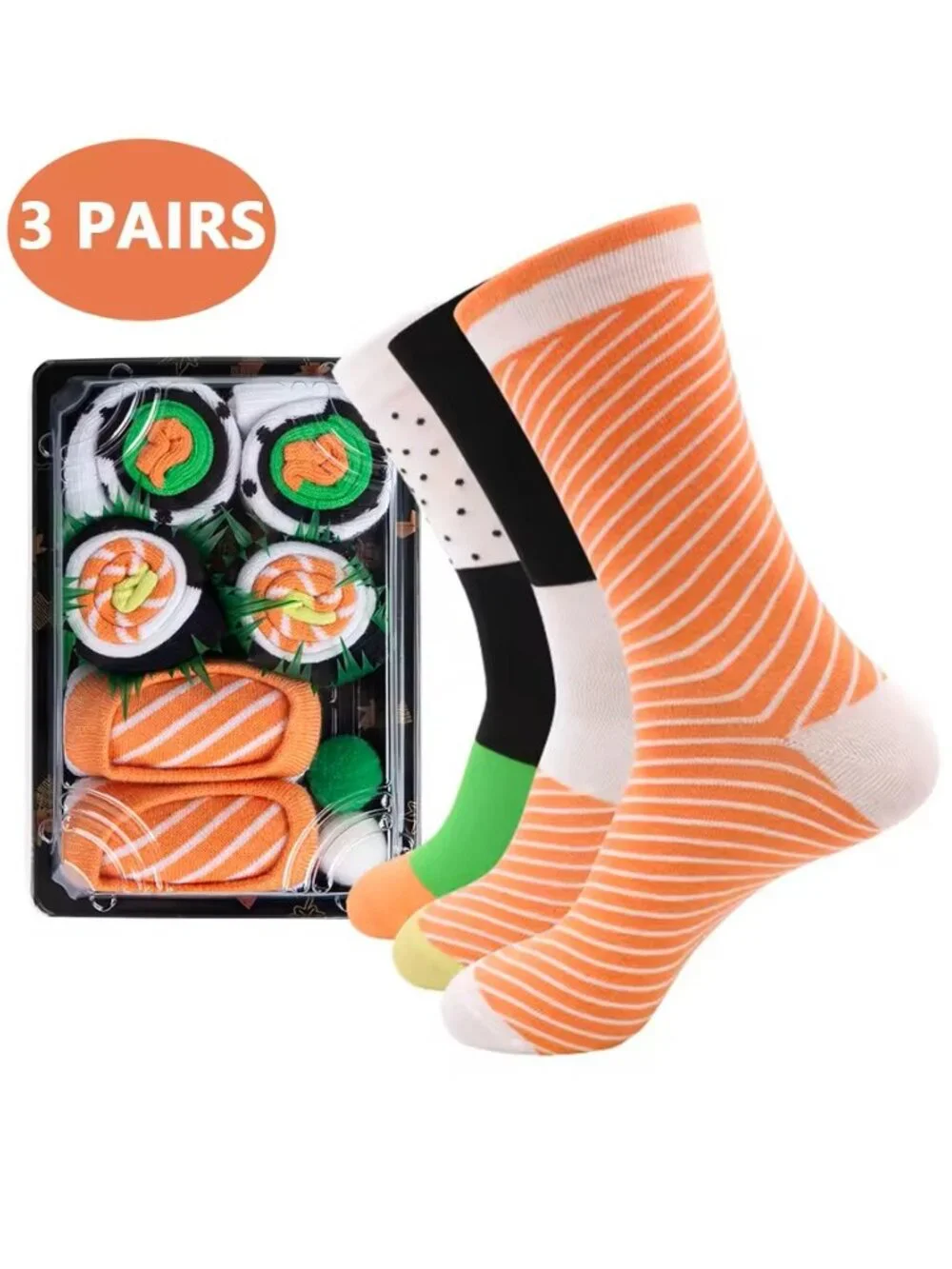 SUSHI SOCKS - Viral Sushi Socks - 3 Pairs - NEW